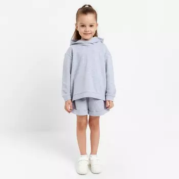Костюм детский (толстовка, шорты) KAFTAN "Basic line", рост 122-128, цвет серый