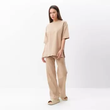 Костюм женский (футболка и брюки) MIST, размер 40-42, бежевый