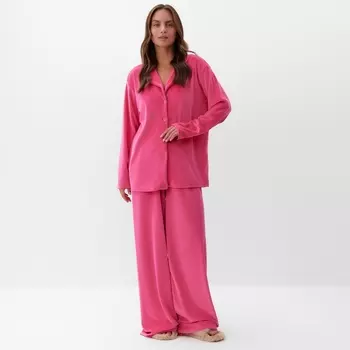 Пижама женская (рубашка, брюки) KAFTAN Plushy, размер 40-42, цвет фуксия