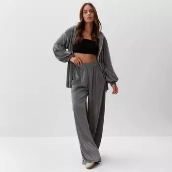 Костюм женский (толстовка, брюки) KAFTAN Plushy, размер 48-50, серый