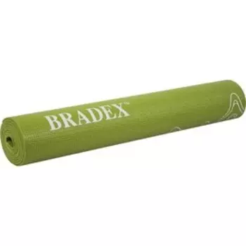 Коврик для йоги и фитнеса Bradex SF 0404, 173х61х0,4 см, с рисунком «ГРИН»