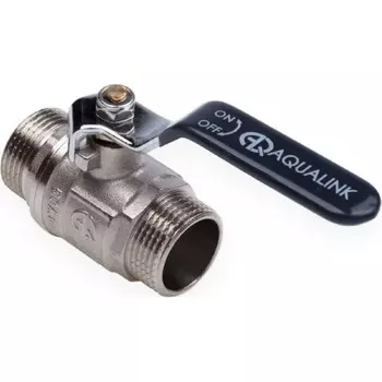 Кран шаровой AQUALINK, PN 50, наружная/наружная резьба 3/4", ручка, никелированный