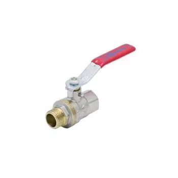 Кран шаровой Aquasfera Euro 1003-04, 1 1/4", PN20, внутренняя/наружная резьба, рычаг, никель