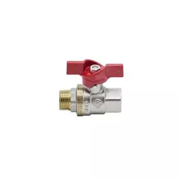 Кран шаровой Aquasfera Euro 1005-01, 1/2", PN 40, наружная резьба, бабочка, латунь, никель