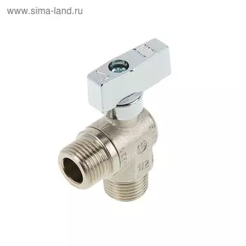 Кран шаровой Valtec, 1/2" х 1/2" наружная резьба, угловой, без отражателя