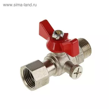 Кран шаровой Valtec, для подключения манометра, 1/2"