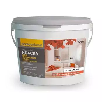 Краска для внутренних работ, 3 кг, цвет белый