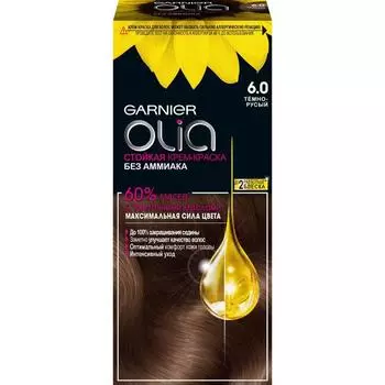 Крем-краска для волос Garnier Olia, тон 6.0 тёмно-русый