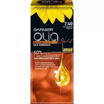 Крем-краска для волос Garnier Olia, тон 7.40 искрящийся медный