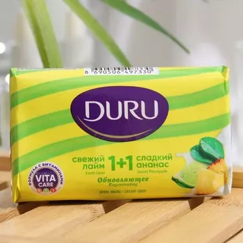 Крем-мыло DURU 1+1 "Лайм-Ананас", 80 г