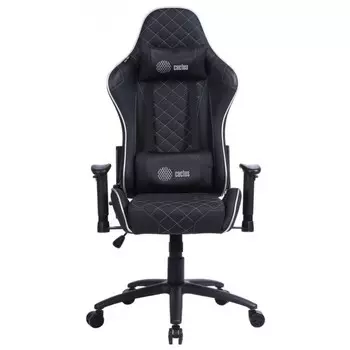 Кресло игровое Cactus CS-CHR-030BLS , до 120 кг, экокожа, черное