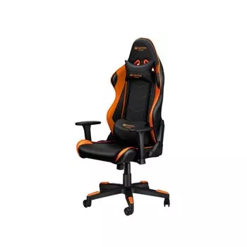 Кресло игровое Canyon Argama GС-4AO, 150 кг, 3D подлокотники, экокожа, чёрно-оранжевое
