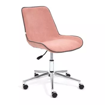 Кресло офисное для руководителя STYLE 137, 520400970 мм, флок, цвет розовый