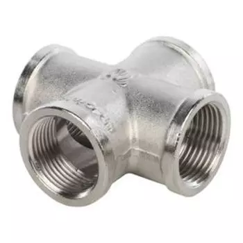 Крестовина STOUT SFT-0031-000034, 3/4", внутренняя/внутренняя резьба, никелированная латунь