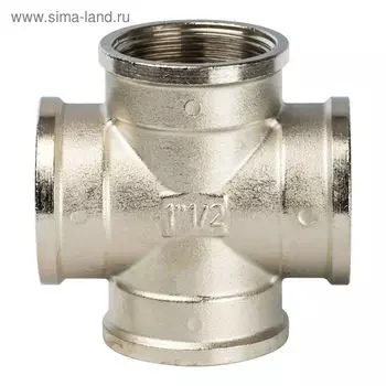 Крестовина STOUT SFT-0031-000112, 1 1/2", внутренняя/внутренняя, никелированная латунь