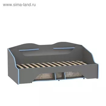 Кровать «Индиго 11.03», с подсветкой, с ортопедическим основанием, 20501125831 мм, цвет тёмно-серый/графит