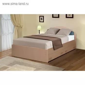 Кровать двуспальная №3, 2 ящика, 14002000 мм, цвет молочный дуб