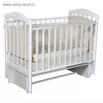 Кроватка детская Helen 2, автостенка, универсальный маятник, цвет белый