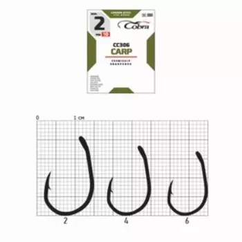 Крючки Cobra CARP, серия CC306, № 04, 10 шт.