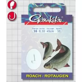 Крючок GAMAKATSU BKS-1050N Roach 45см №18 d поводка 010 (10шт)