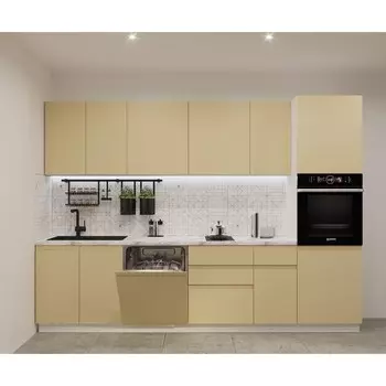 Кухонный гарнитур Лайн-15 3000х600 белый/Стамбул/Мрамор белый