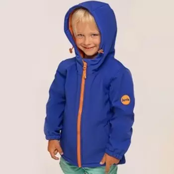 Куртка детская SOFTSHELL, цвет синий/оранжевый, рост 134 см