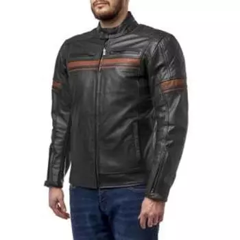 Куртка кожаная Challenger чёрный, коричневый, 4XL