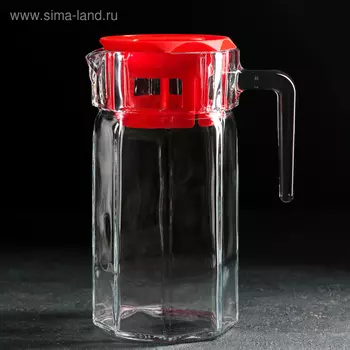 Кувшин Paabahe Kosem, 1.25 л, с крышкой крышка, стекло, прозрачный