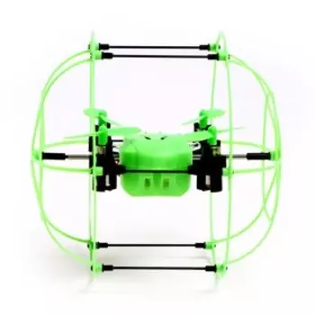 Квадрокоптер радиоуправляемый DRONE, работает от аккумулятора, цвет зелёный