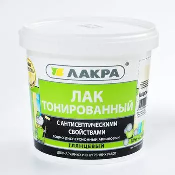Лак тонированный антисептический «Лакра», бесцветный, 0.9 кг