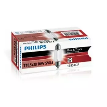 Лампа автомобильная Philips, Fest T10.5x38, 24 В, 10 Вт, (SV8,5), 13854CP