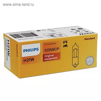 Лампа автомобильная Philips, H21W, 12 В, 21 Вт, 12356CP