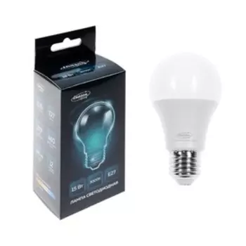 Лампа светодиодная Luazon Lighting, A60, 15 Вт, E27, 1350 Лм, 3000 К, теплый белый