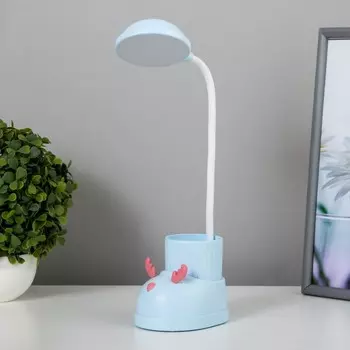 Лампа настольная «Ботинок лось» LED 3 режима 3 Вт USB органайзер синий 81131 см RISALUX