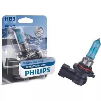 Лампа Philips HB3 12 В, 65W (P20d) (+60% вид.) WhiteVision ultra , блистер 1 шт, 9005WVUB1