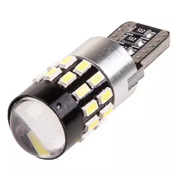 Лампа светодиодная T10 (W5W), 12-24V, 30 SMD диодов, 1-конт, с обманкой, белая, SKYWAY, S08202042