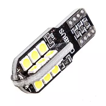 Лампа светодиодная T10 (W5W), 12V, 24 SMD диодов без цоколя, 1-конт, с обманкой, белая, S08201454