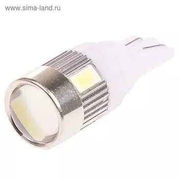 Лампа светодиодная Skyway T10 (W5W), 12 В, 6 SMD, с цоколем, с линзой, S08201344