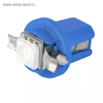 Лампа светодиодная Skyway T8.5 (T4W), 12 В, 1 SMD диодов, конус, синяя, S08201220