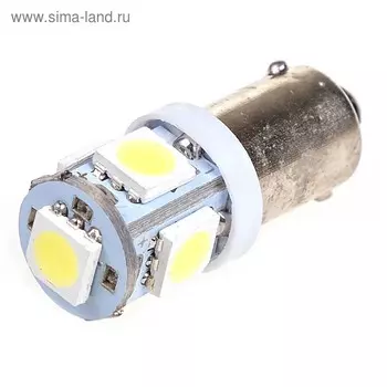 Лампа светодиодная T9(T4) 12V 5 SMD, Белая Skyway, набор 2 шт, S08201362