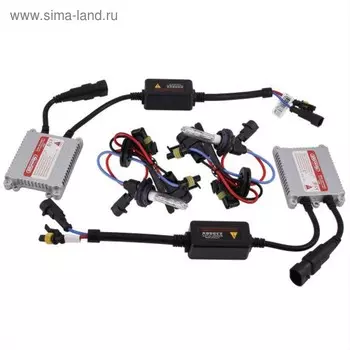Лампа ксеноновая 9006, 12В 35Вт, 5000K, Skyway, набор 2 шт + провод+блок розжига , S9006 5000K D13 12V35W