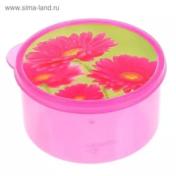 Ланч - бокс круглый «Цветы», 500 мл
