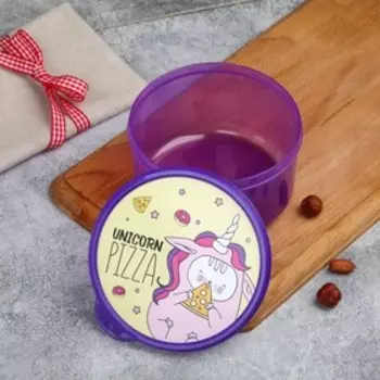 Ланч - бокс круглый Unicorn pizza, 500 мл