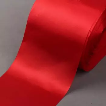 Лента атласная, 100 мм, 100±5 м, красная