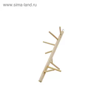Лесенка винтовая для птиц в клетку деревянная, 11 х 11 х 25 см