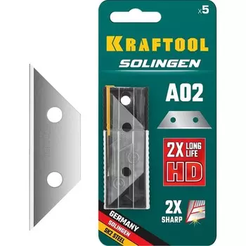 Лезвия KRAFTOOL Solingen-А02 09627-S5_z02, трапециевидные, 5 шт.
