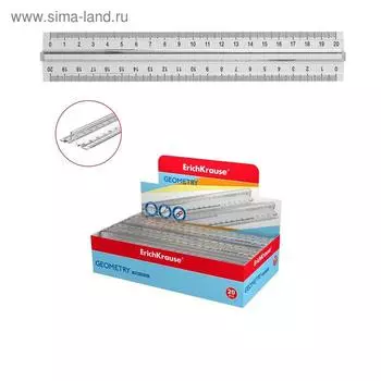 Линейка с держателем 20 см ErichKrause "Clear" 49530