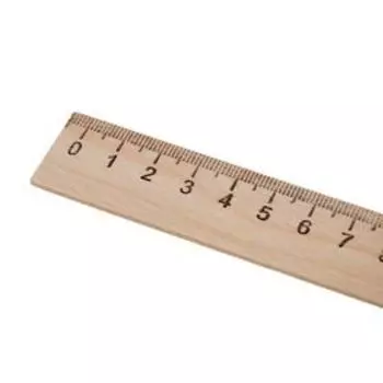 Линейка деревянная 15 см, Calligrata (штрих-код), Россия