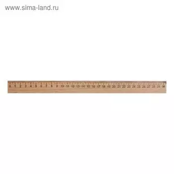 Линейка деревянная 30 см, Calligrata (штрих-код), Россия