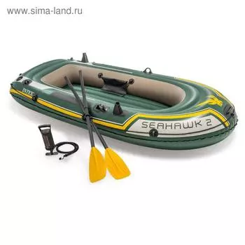 Лодка Seahawk 2, 2 местная, 236 х 114 х 41 см, вёсла, насос, до 240 кг, 68347NP INTEX